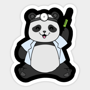 Funny panda as a doctor Sticker